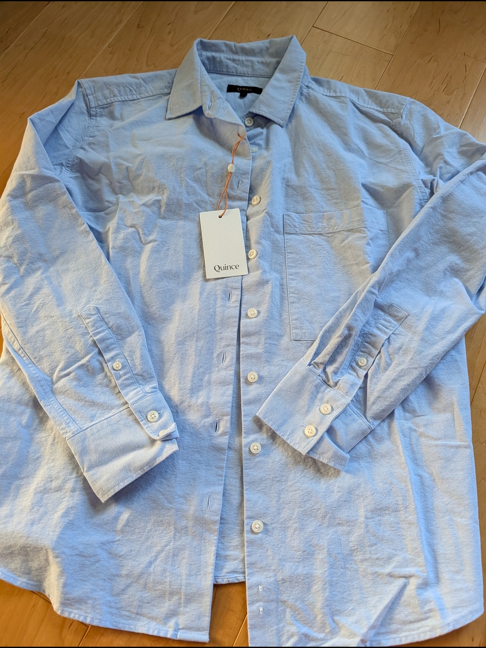 Quince Light Blue Women's Button-Down Shirt - Picture 4 of 6
